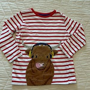Mini Boden appliqué Scottish cow shirt